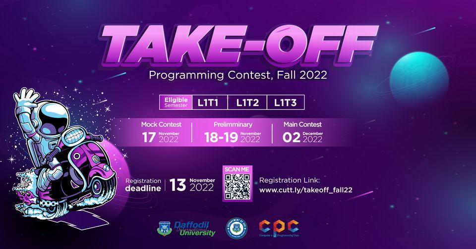 DIU Take-Off Programming Contest, Fall 2022