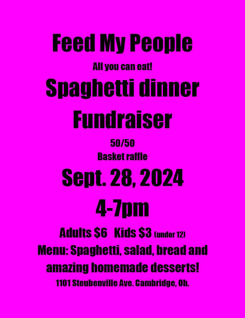 Feed My People Spaghetti Dinner Fundraiser