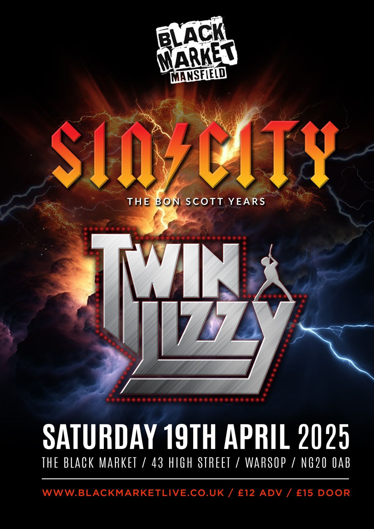 TWIN LIZZY & SIN CITY LIVE IN MANSFIELD!