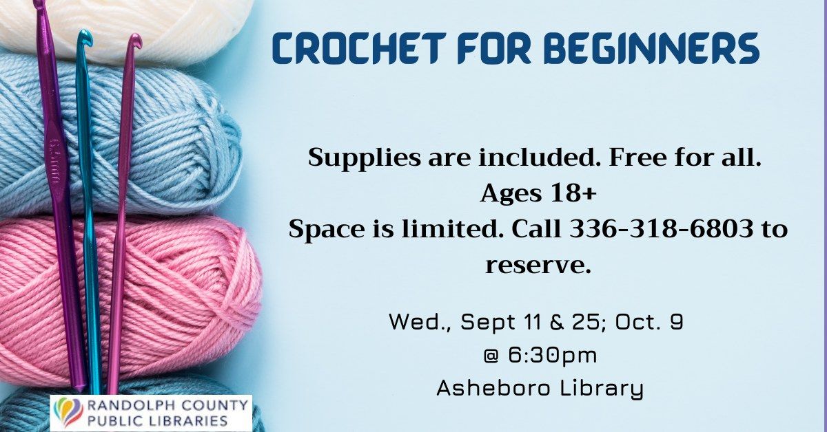 Crochet for Beginners (Registration Required)