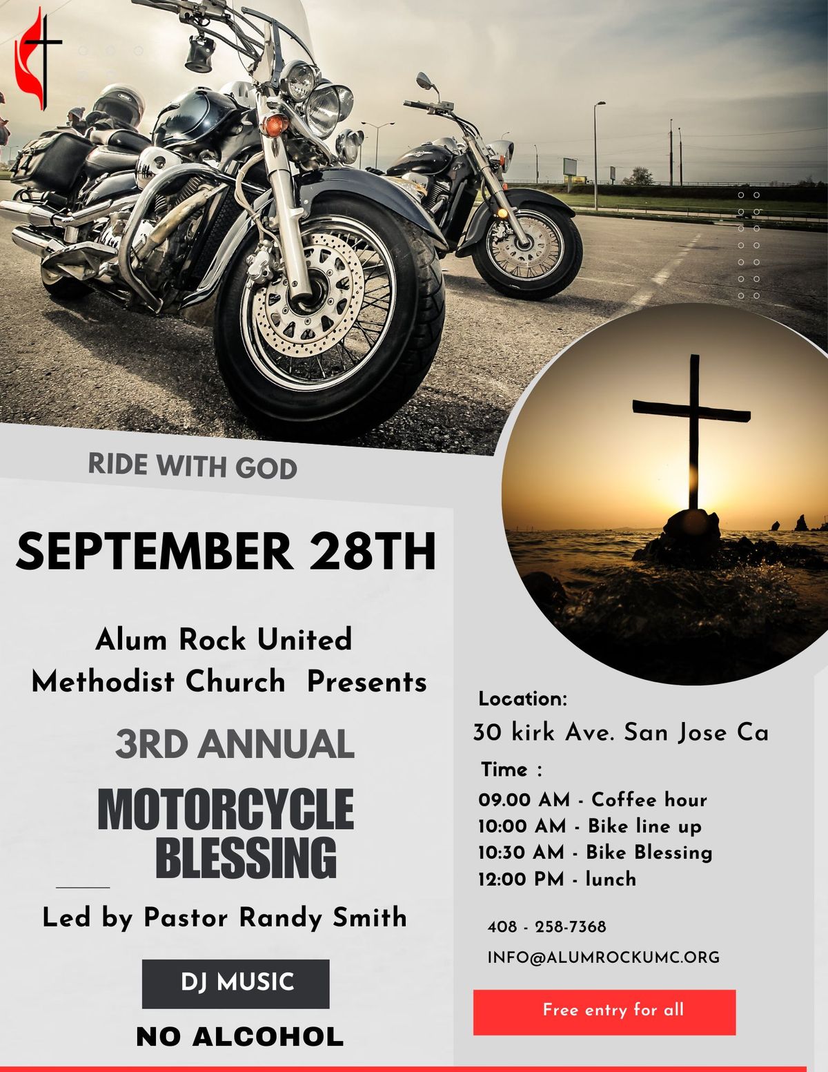 3rd Annual Motorcycle Blessing at Alum Rock UMC \u2013 Ride with God!