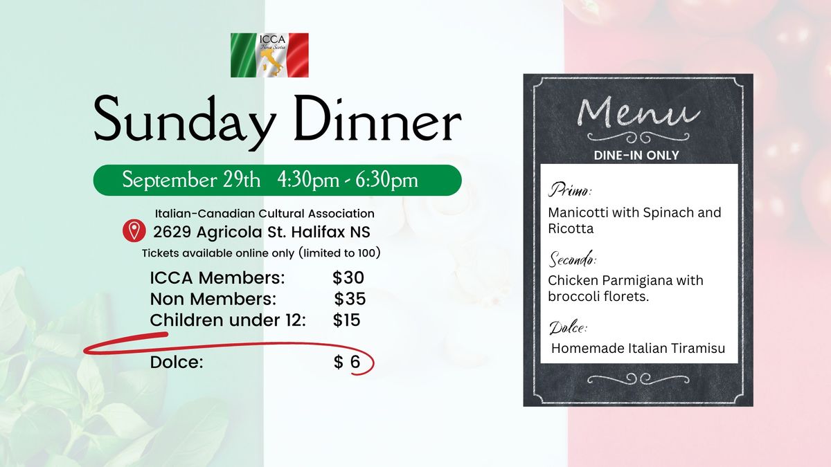 Sunday Dinner at the Italian Club in Halifax 