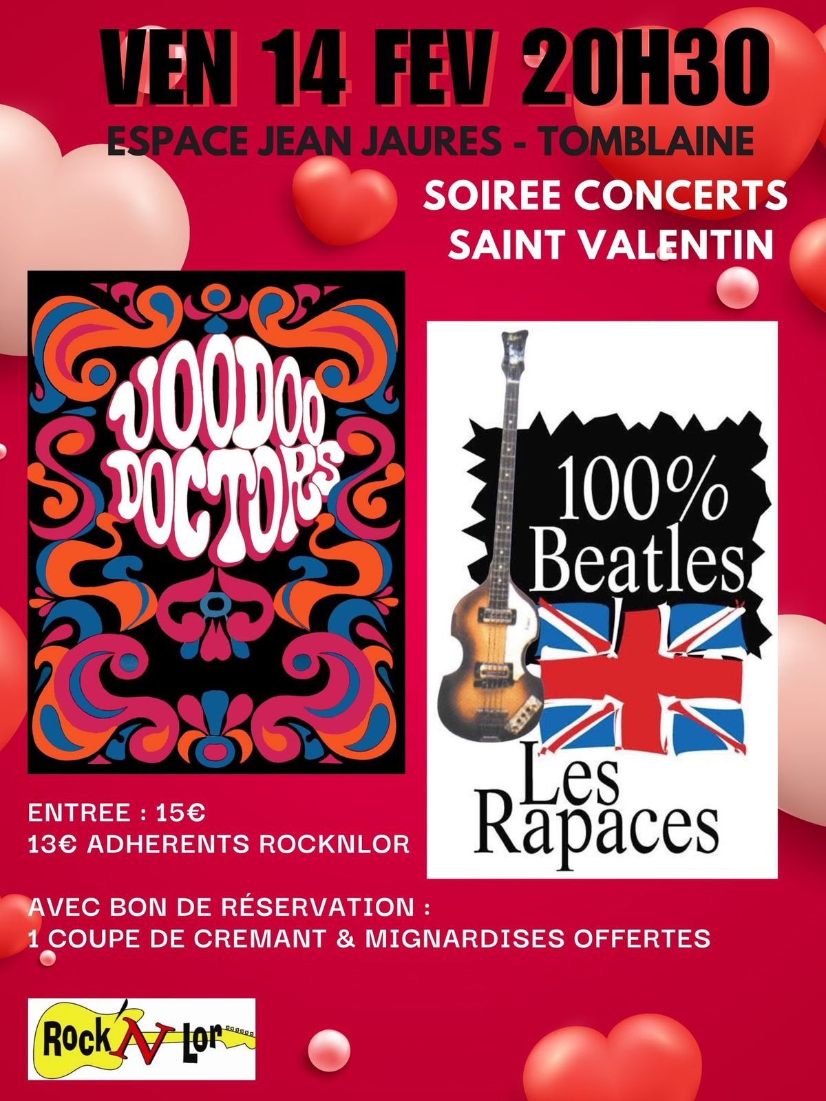 Soir\u00e9e concerts Saint Valentin Voodoo\/Rapaces