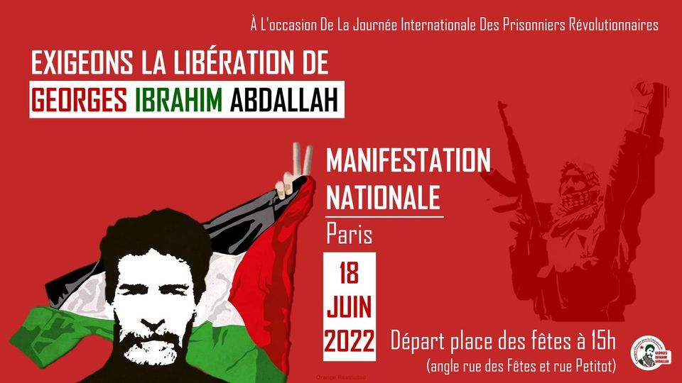 Manifestation nationale pour la lib\u00e9ration de Georges Abdallah