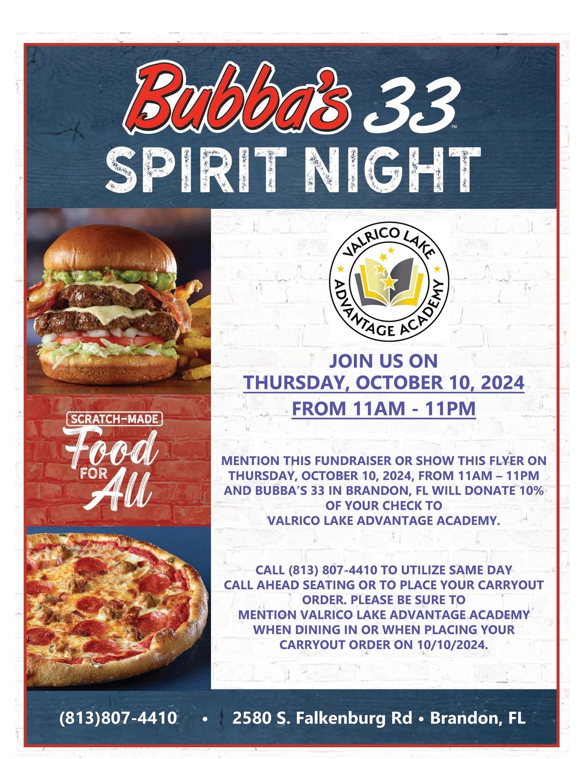 Valrico Academy Spirit Night at Bubba's 33