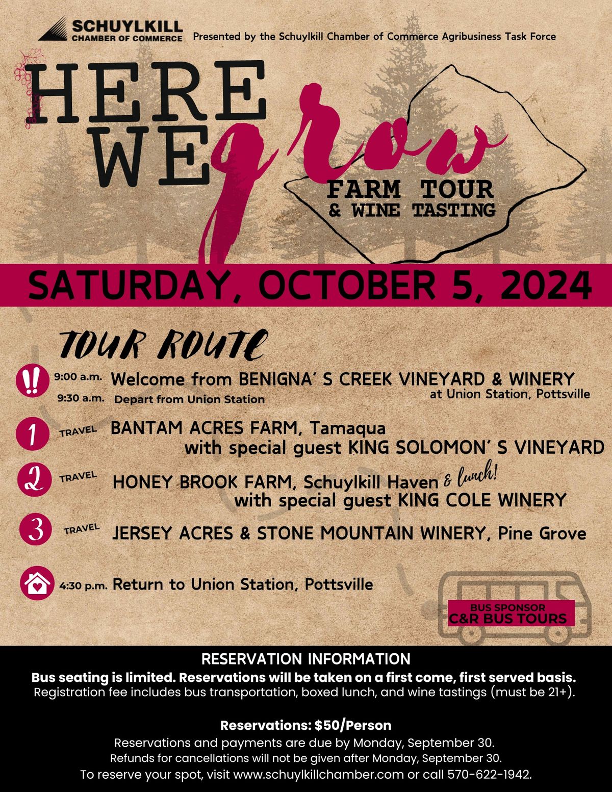 Here We Grow: Farm Tour & Wine Tasting Tour