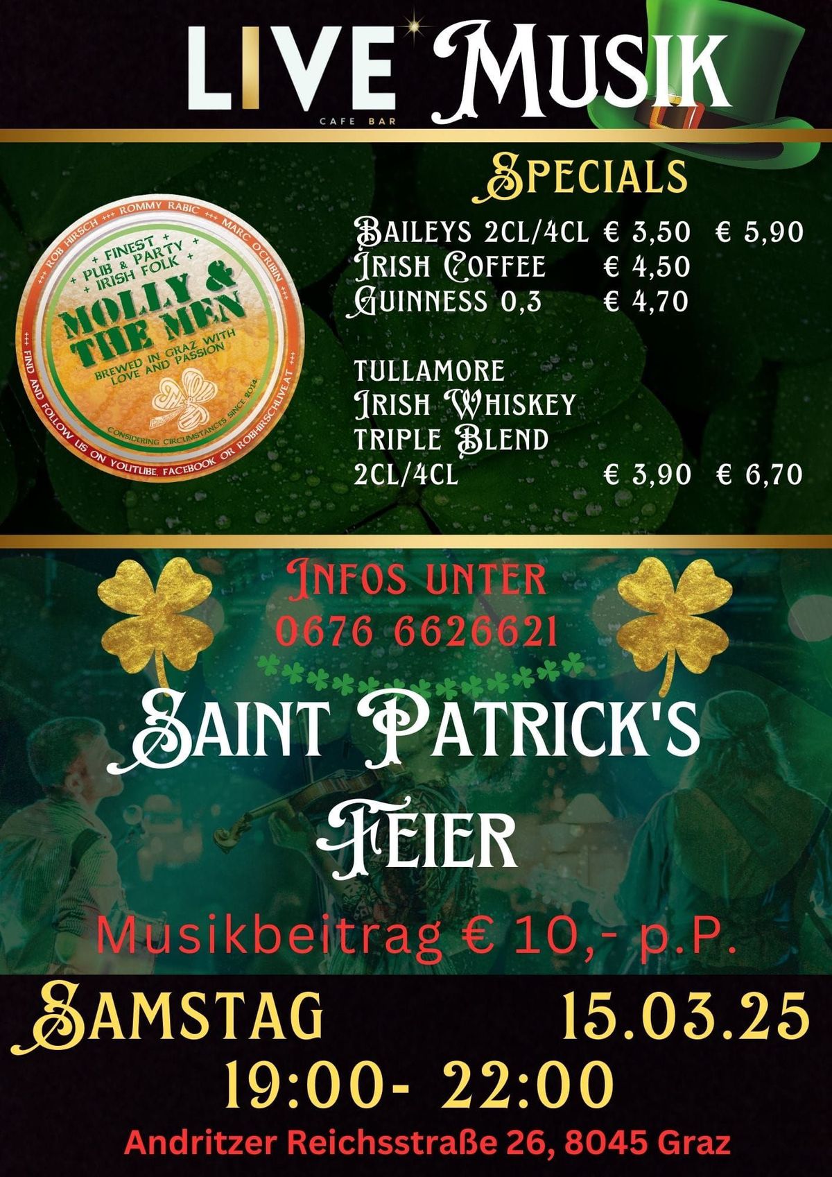 \ud83c\udf40\ud83c\udf40St. Patrick's Feier mit Molly & the Men\ud83c\udf40\ud83c\udf40