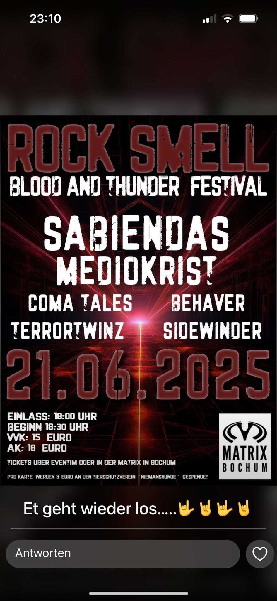 Rock Smell Blood & Thunder Festival Matrix Bochum