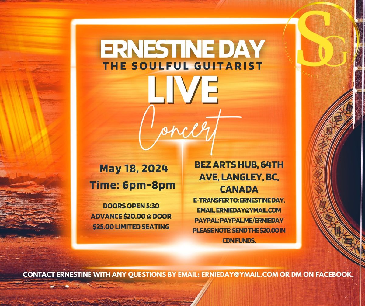 Soulful Guitarist Ernestine Live in person or Live Stream Concert