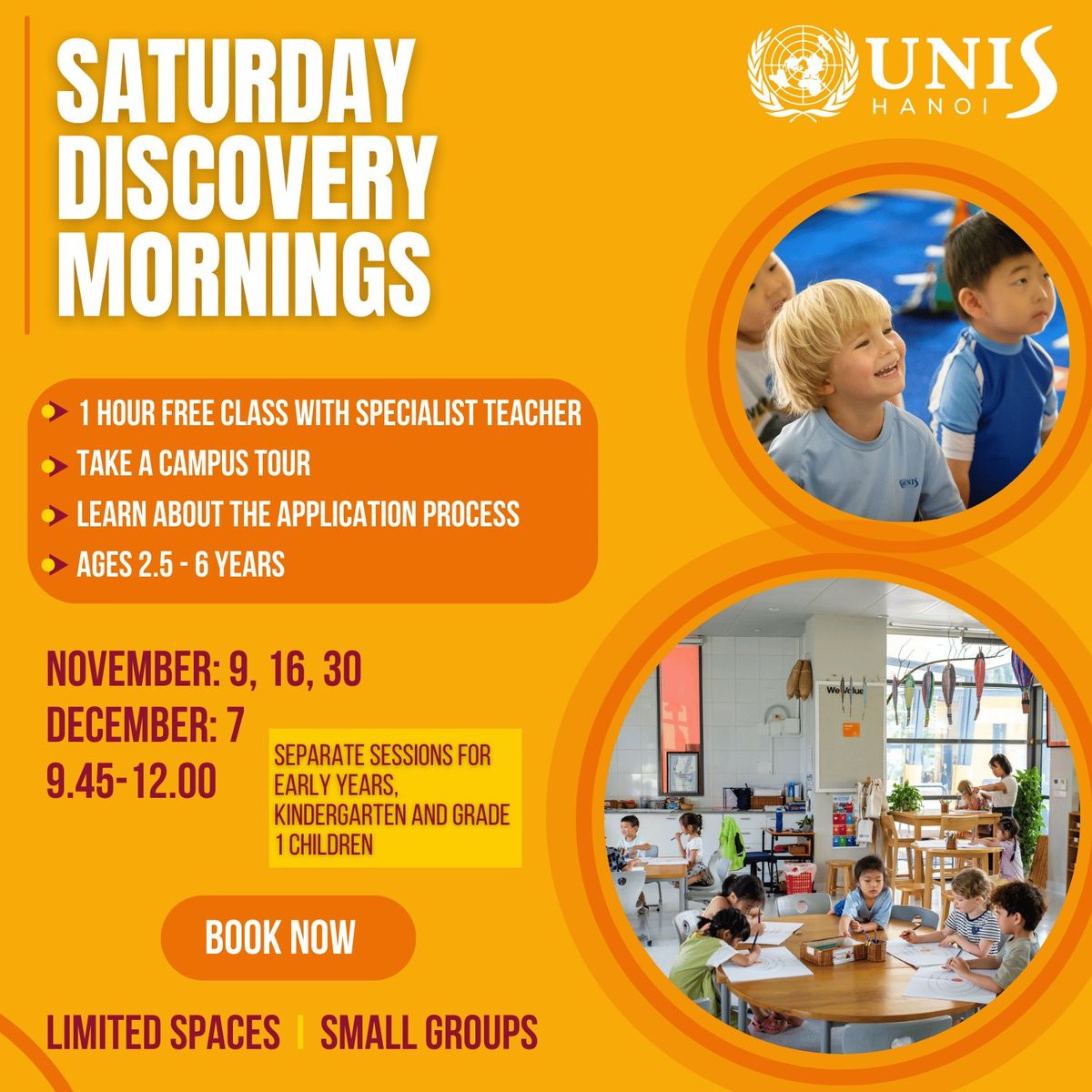 BOOK NOW! Saturday Discovery Mornings - Parent & Child