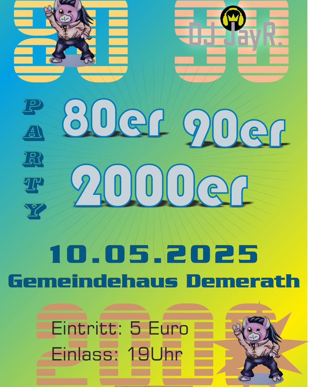 Borsti feiert 80er, 90er, 2000er Party