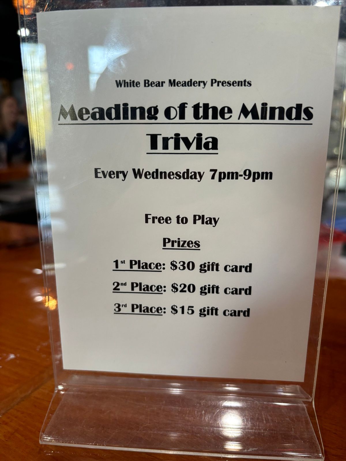 Meading of the Minds Trivia Night 