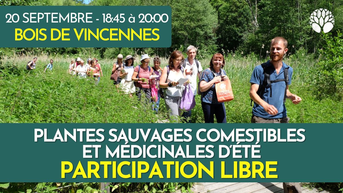 PLANTES SAUVAGES COMESTIBLES ET M\u00c9DICINALES - PARTICIPATION LIBRE