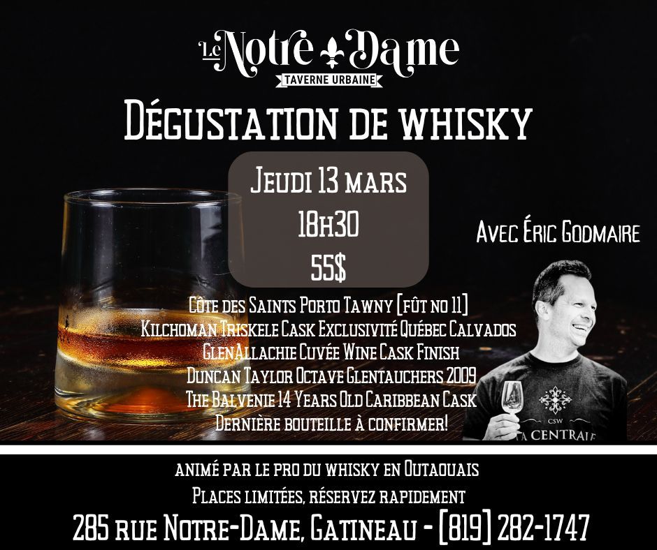 D\u00e9gustation de whisky \u00e0 Gatineau