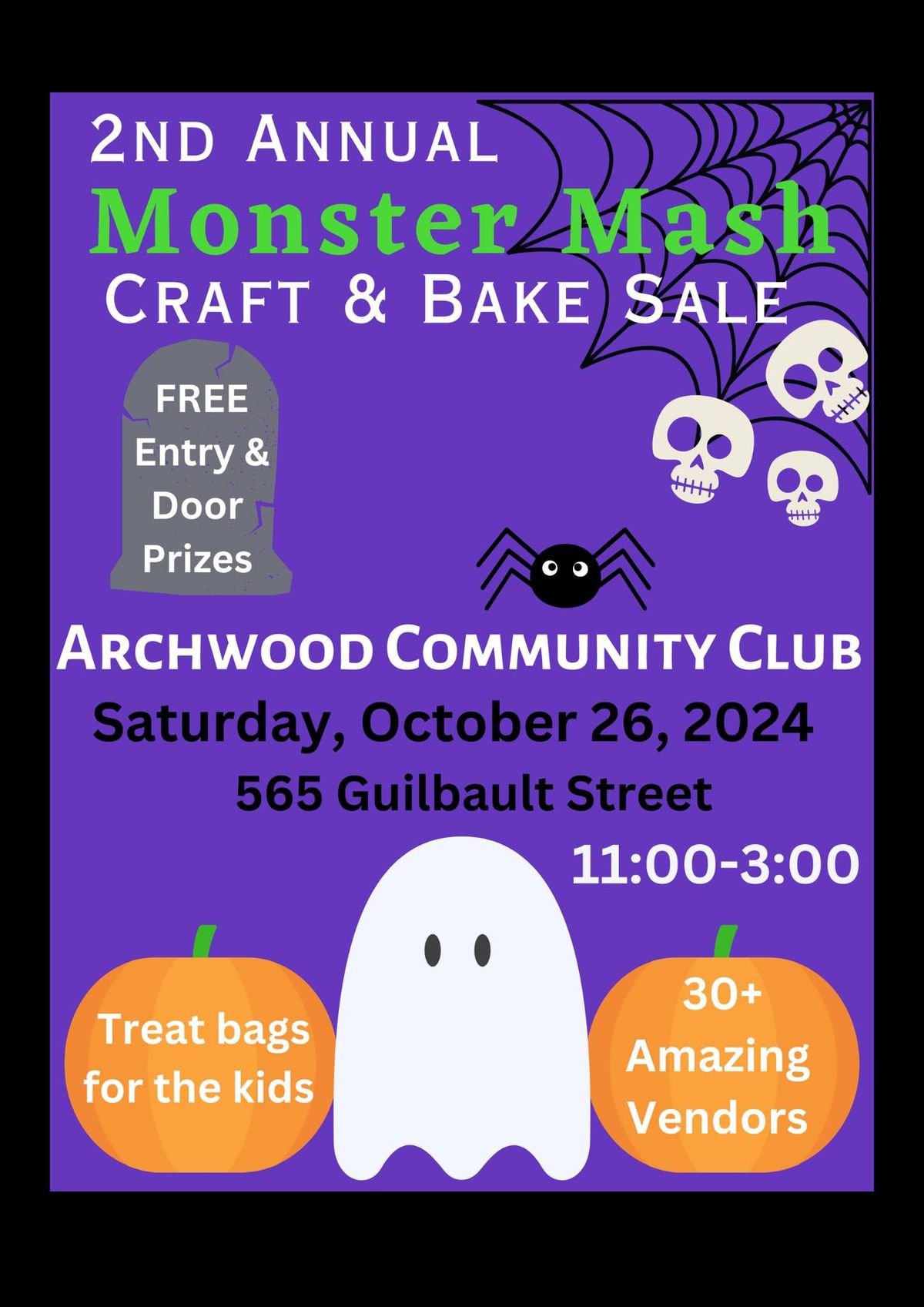 2nd Annual Monster Mash Craft & Bake Sale