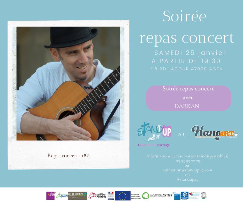 Soir\u00e9e repas-concert avec Darkan