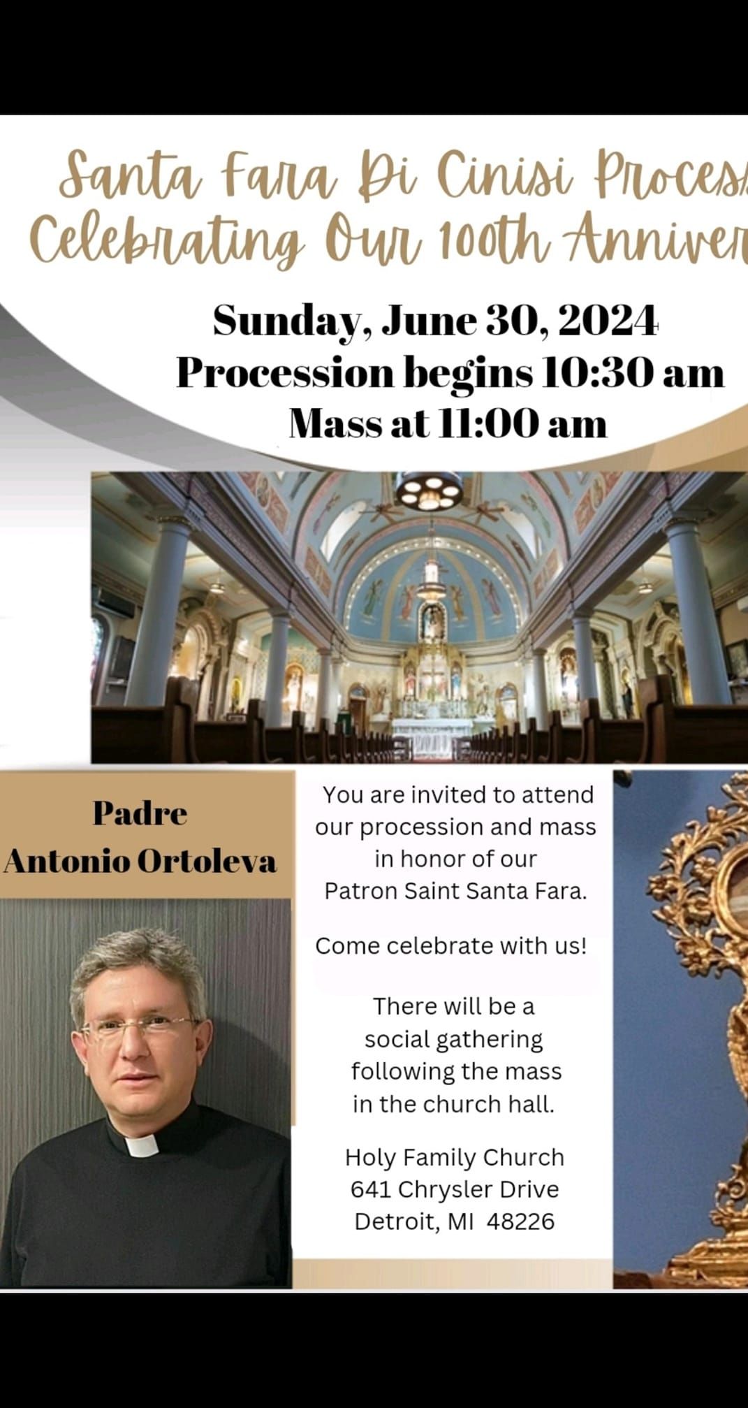 Santa Fara Procession Celebrating Our 100th Anniversary