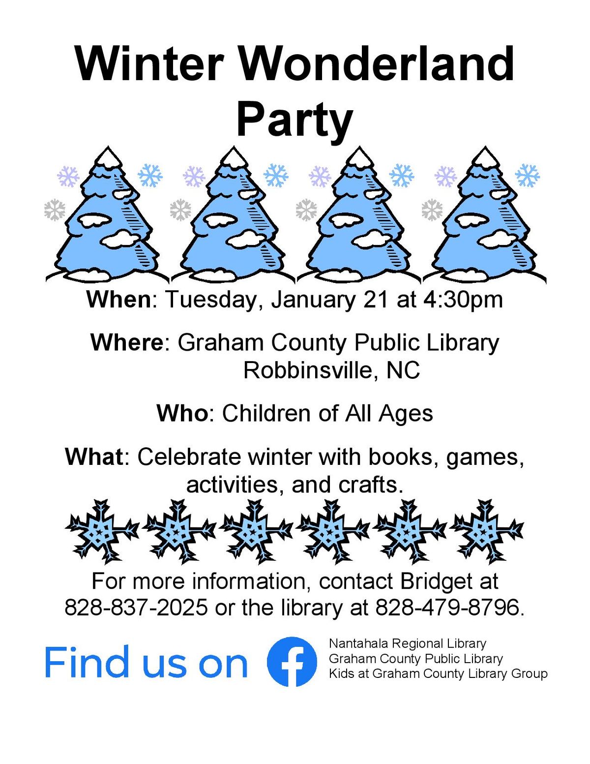 Winter Wonderland Party at Graham County Public Library