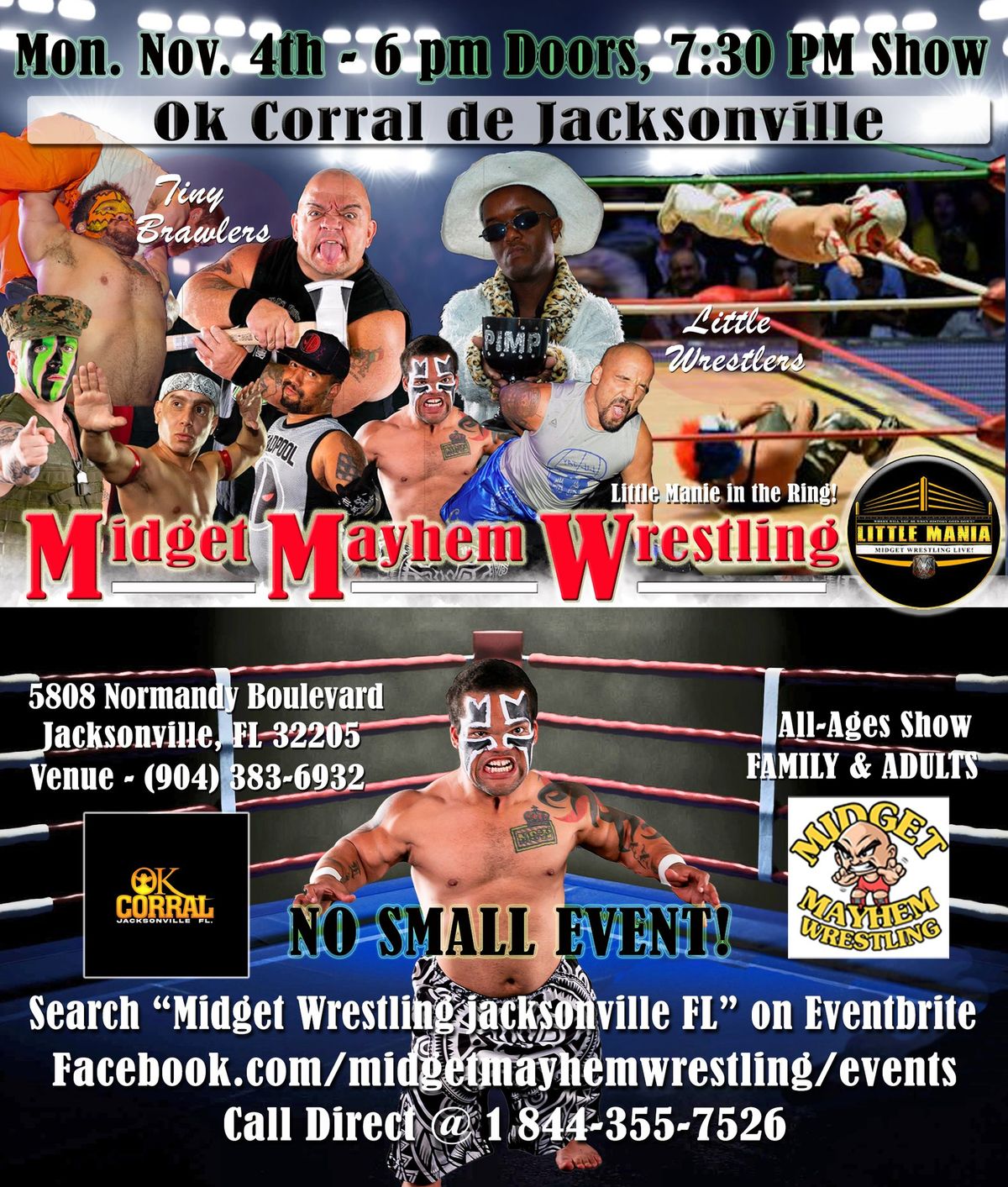 Midget Mayhem Little-Mania Wrestling Event - Jacksonville FL (All-Ages)