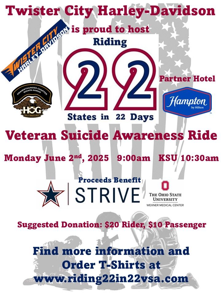 Riding 22 in 22 Veteran Suicide Awareness Benefit Ride Leg #11