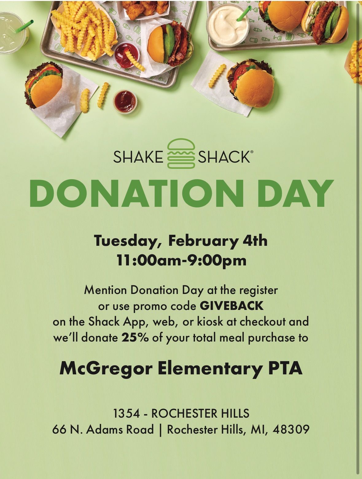 Shake Shack Donation Day