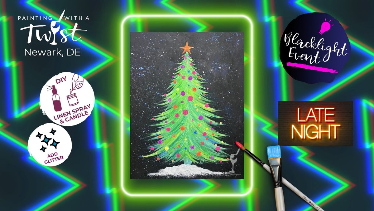 Paint & Sip - Late Night: All Aglow Christmas Tree $5 Off