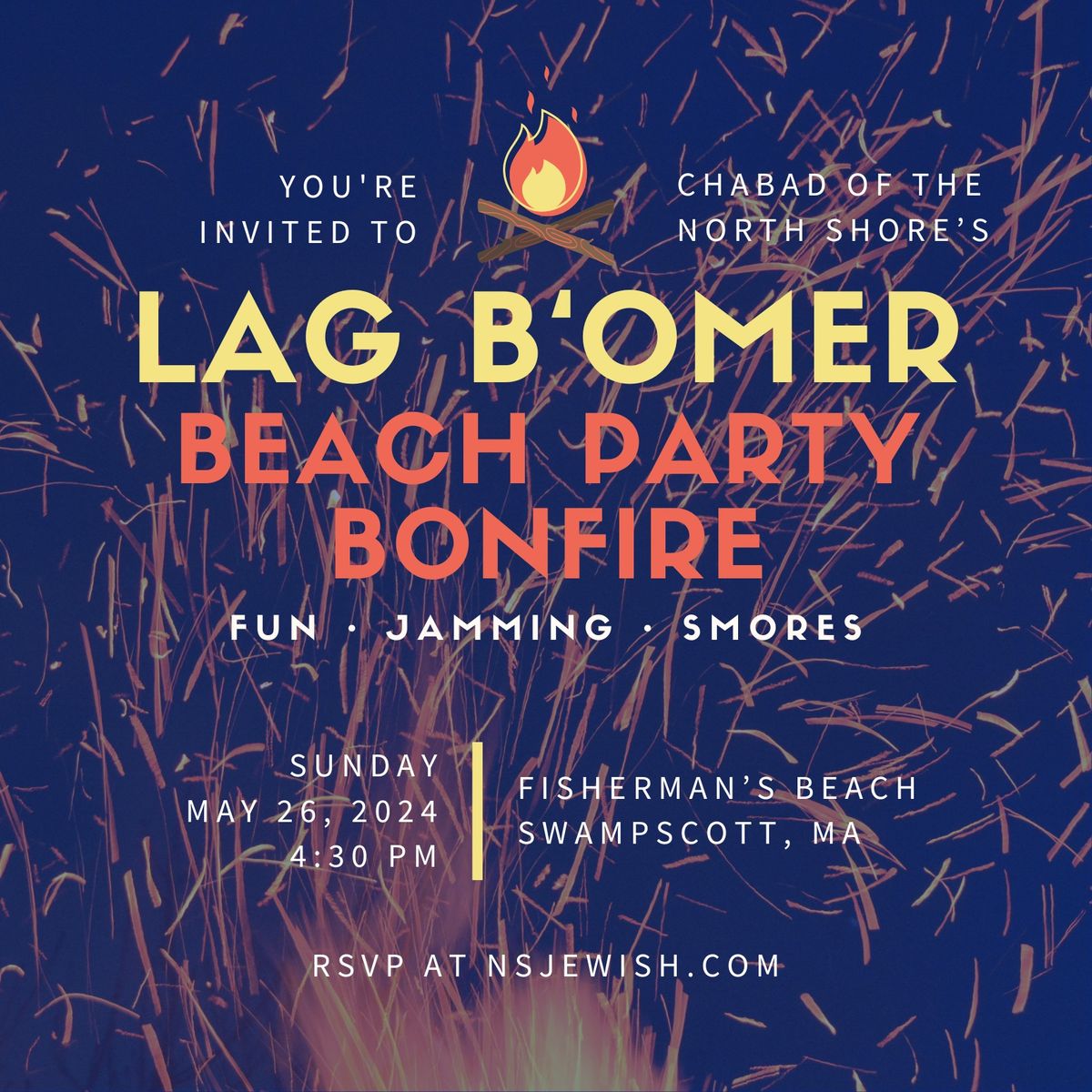 Lag B'Omer Beach Party Bonfire
