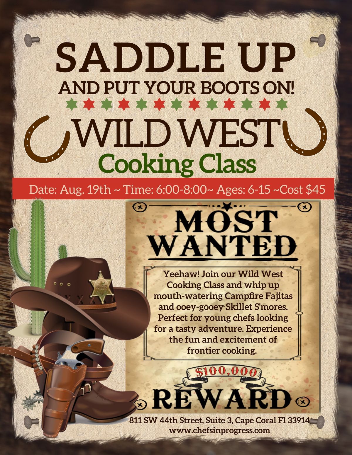Wild West Cooking Class: Campfire Fajitas and Skillet S'mores