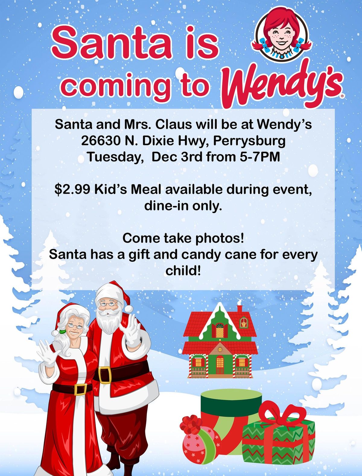 Wendy's Dinner with Santa N Dixie Hwy Perrysburg