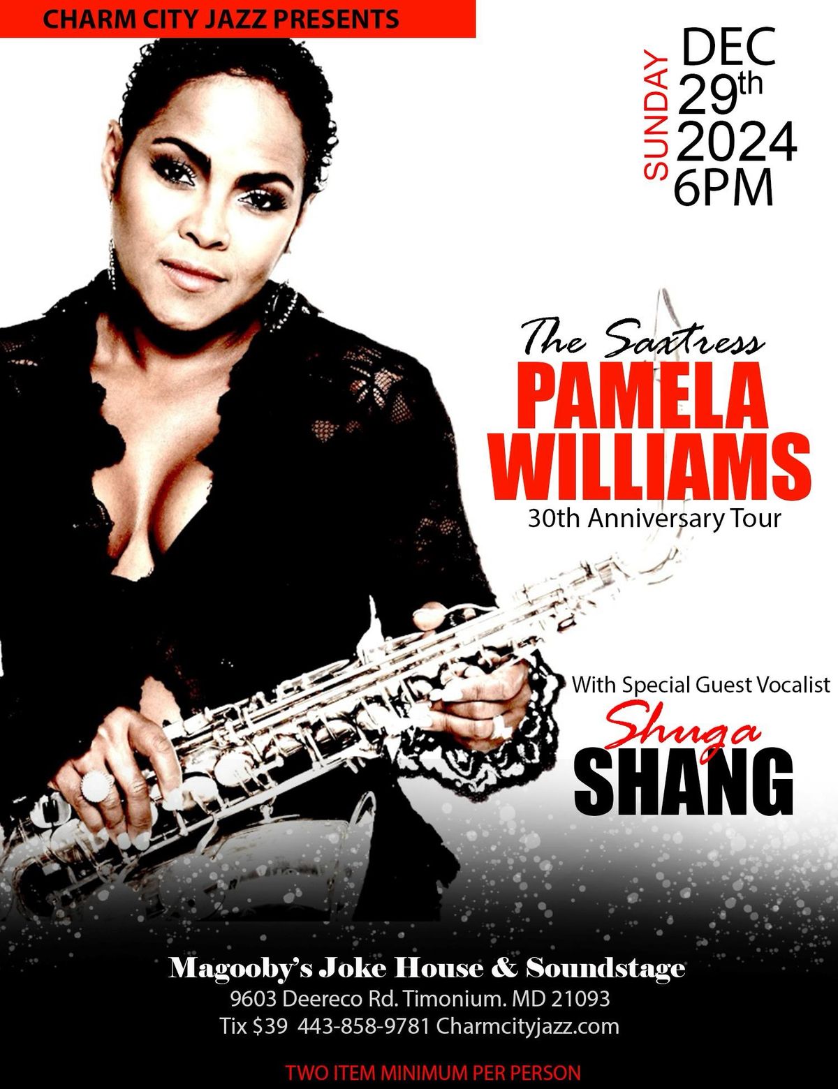 30th Anniversary Concert Tour Pamela Williams at Magooby's Joke House & Soundstage feat. Shuga Shang