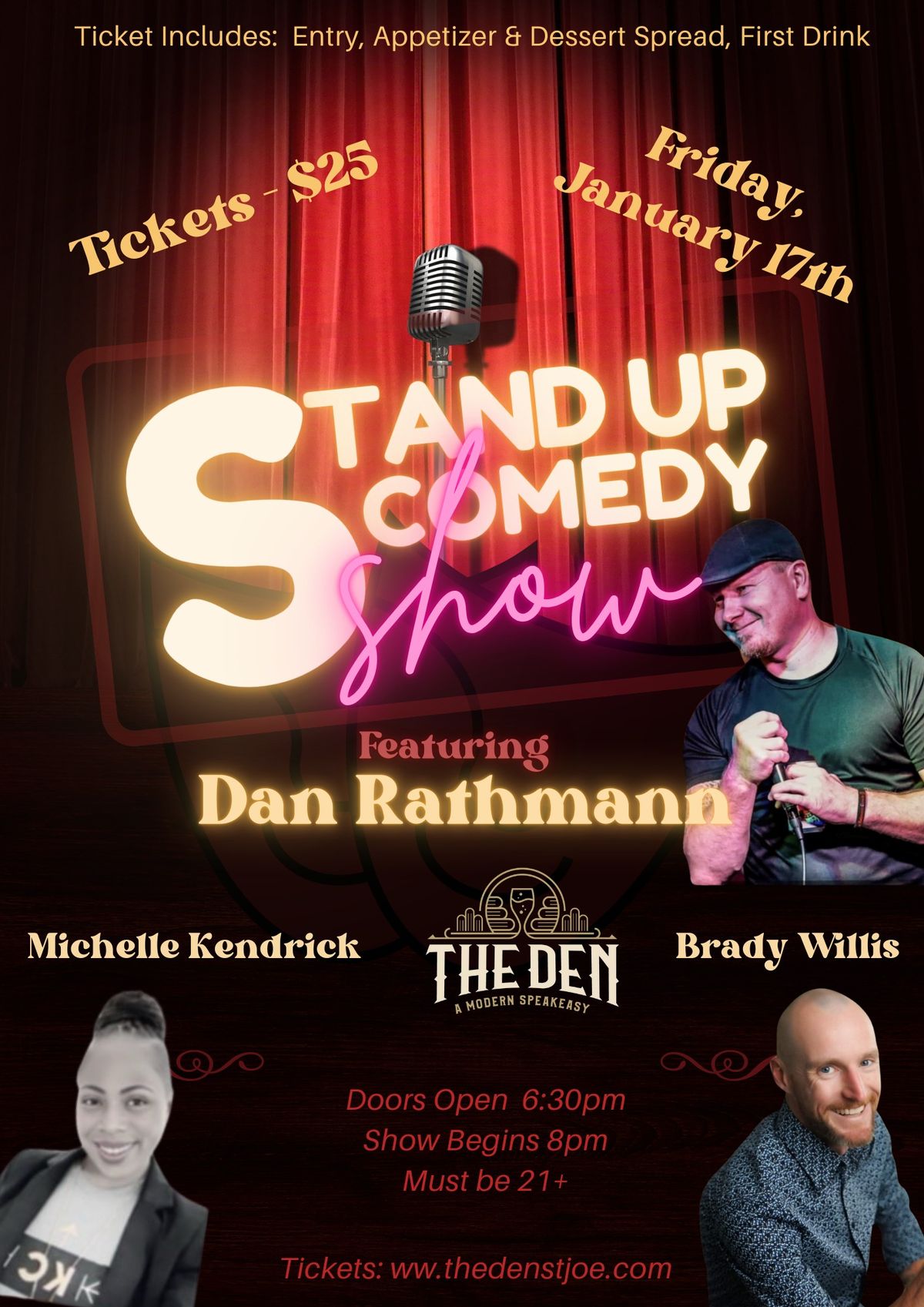 Stand Up Comedy and Dinner - At The Den!