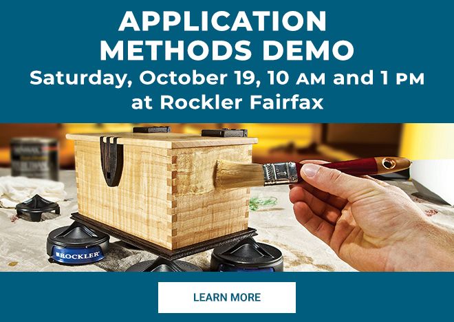 Finishing Application Methods Demo at Rockler Fairfax