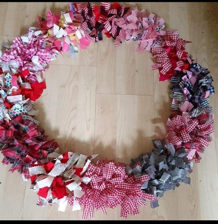 Rag wreath making 