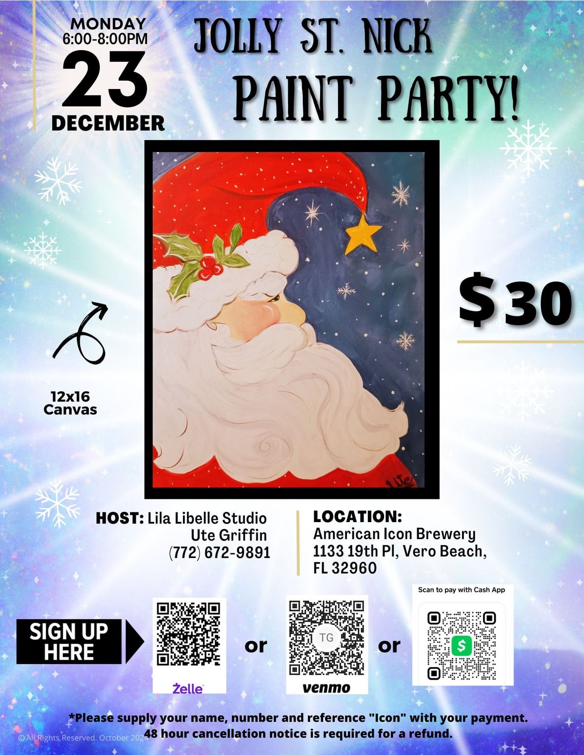 Jolly Saint Nick Paint Party 