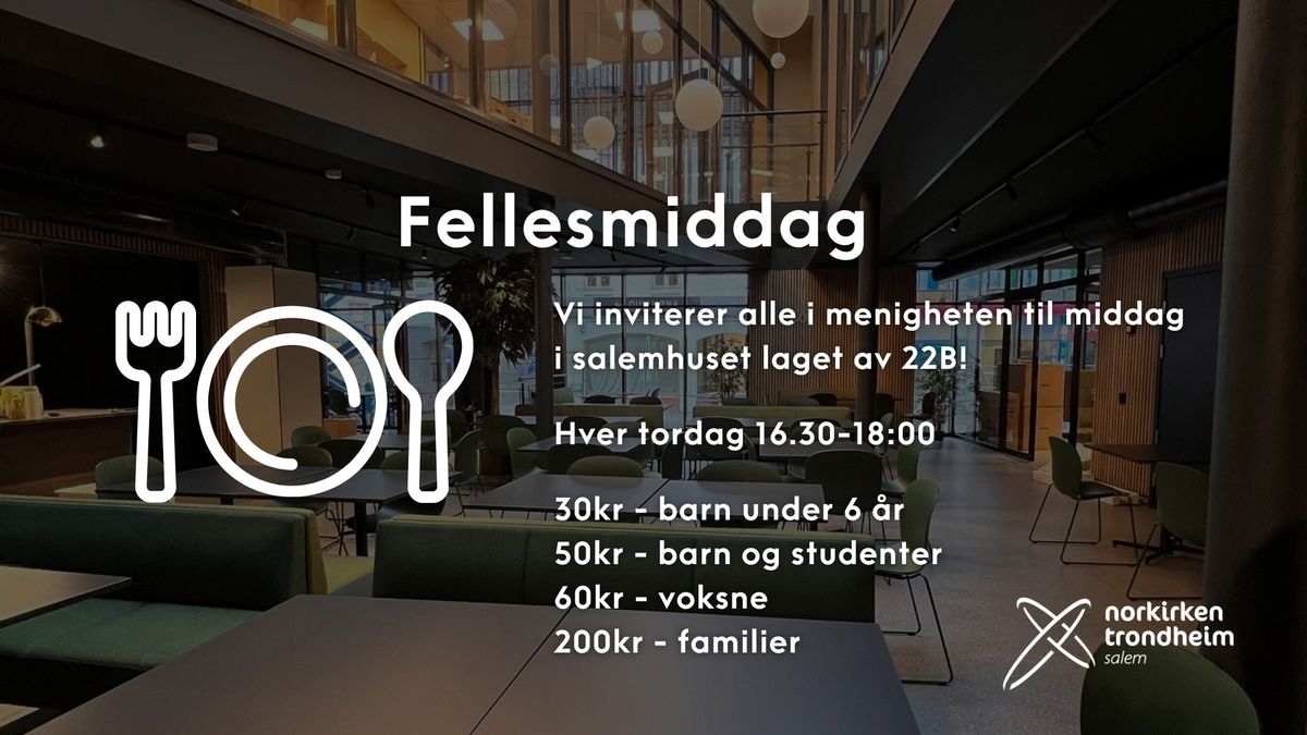 Fellesmiddag for hele menigheten!\ud83c\udf7d\ufe0f