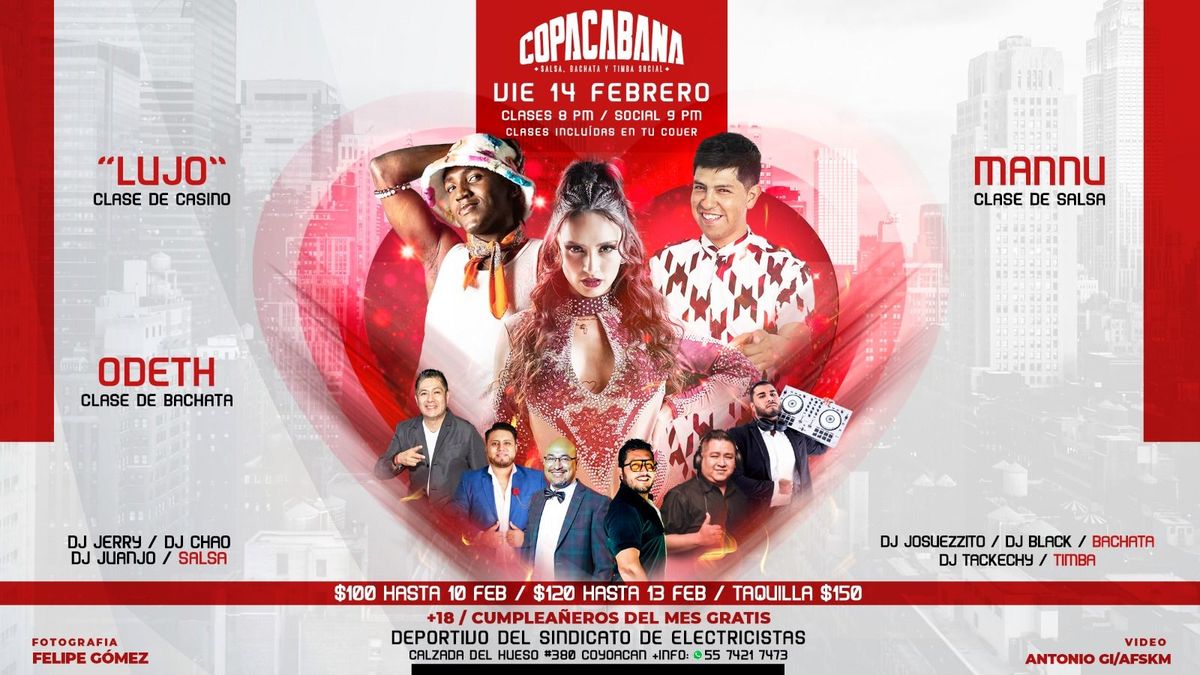 Copacabana salsa, bachata y timba social - febrero \ud83d\udc98\ud83d\udc8c\u2665\ufe0f\u2728