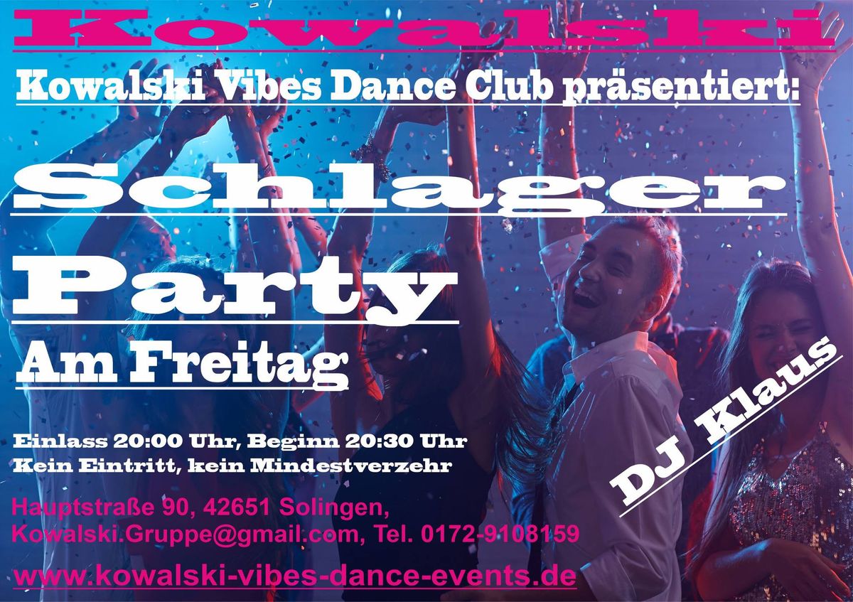 Schlager- und Flirtparty im Kowalski Club Solingen 