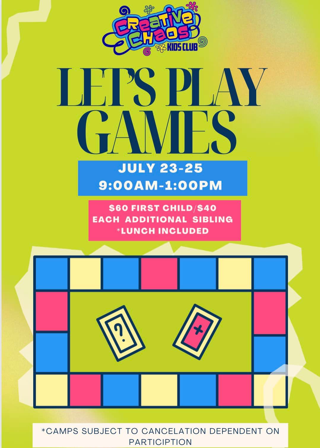 Let's Play Games! Summer Day Camp