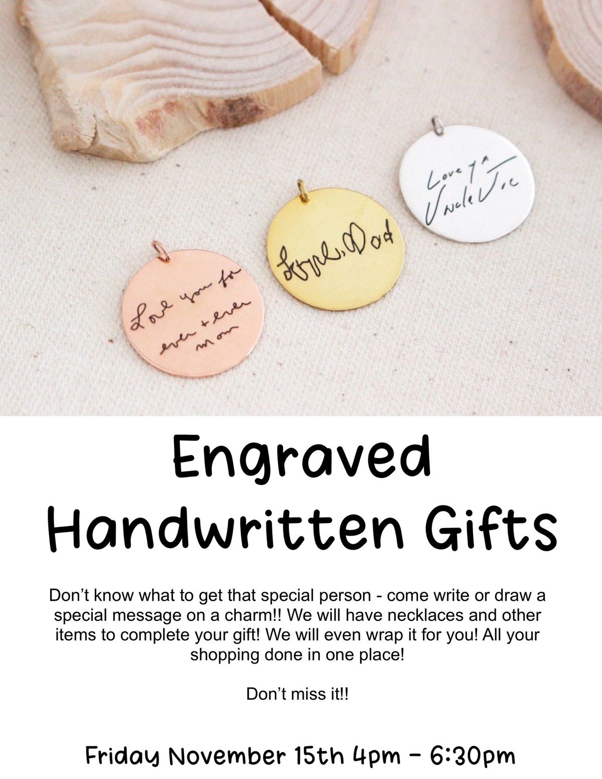 Handwritten Engraving Jewelry