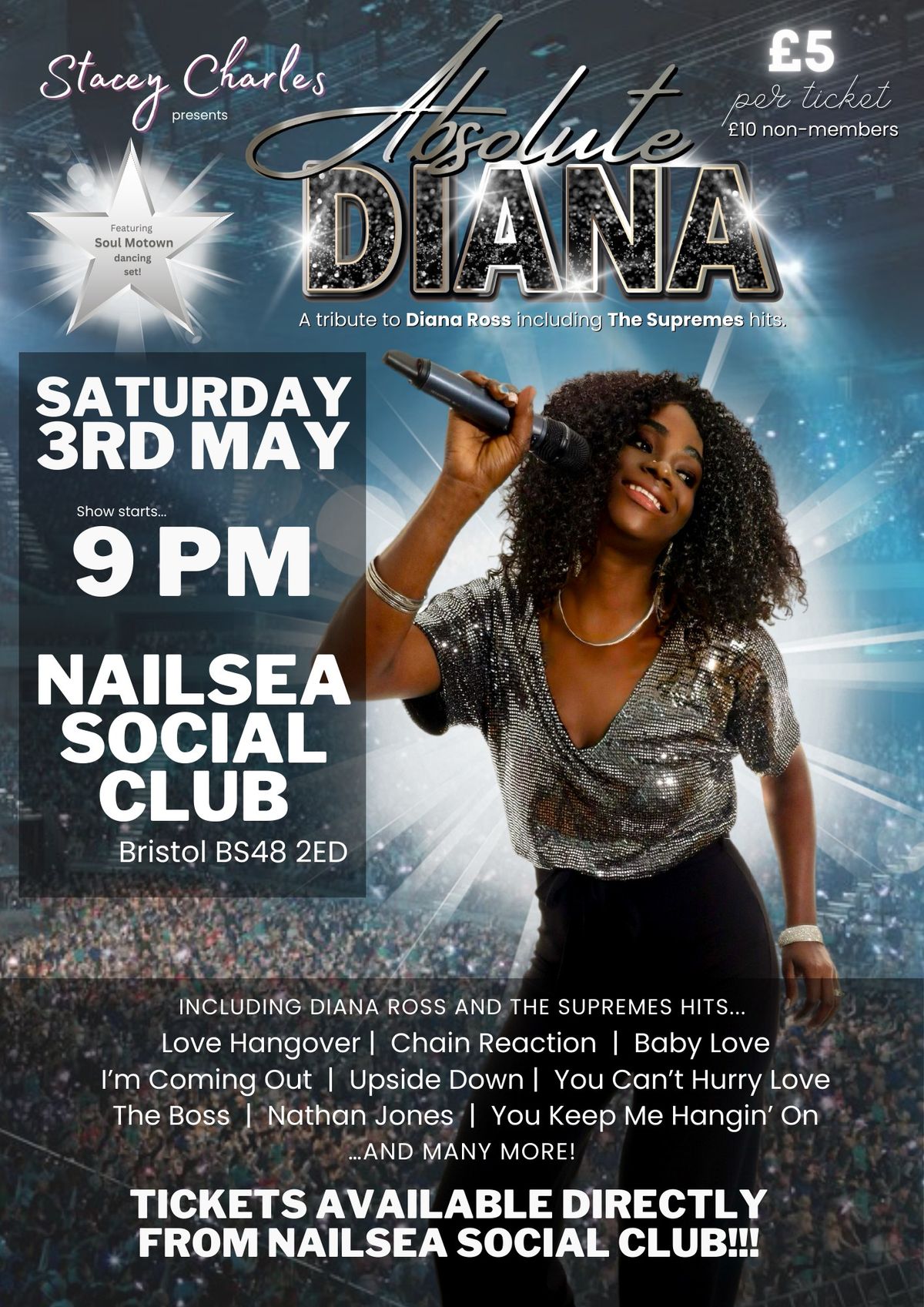 Tribute to Diana Ross and The Supremes - live at Nailsea Social Club - Saturday 3rd May 9pm