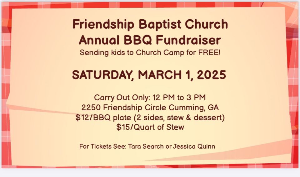 Annual BBQ and Brunswick stew fundraiser