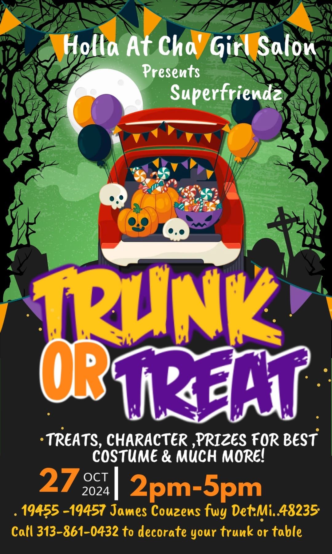 Holla at Cha' Girl Salon 8th annual  Trunk or Treat