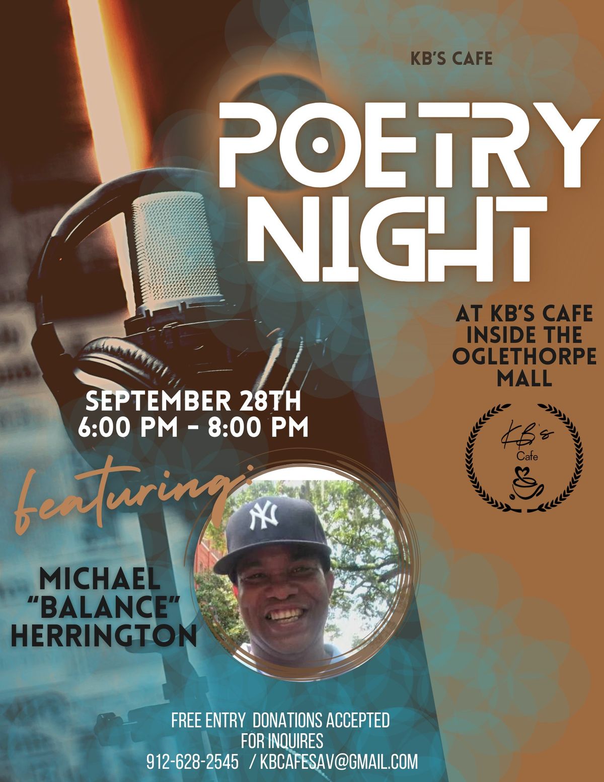 Poetry Open Mic featuring Michael " Balance " Herrington.