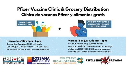 Pfizer Vaccine Clinic & Grocery Distribution\/Cl\u00ednica de vacunas Pfizer y Alimentos Gratis