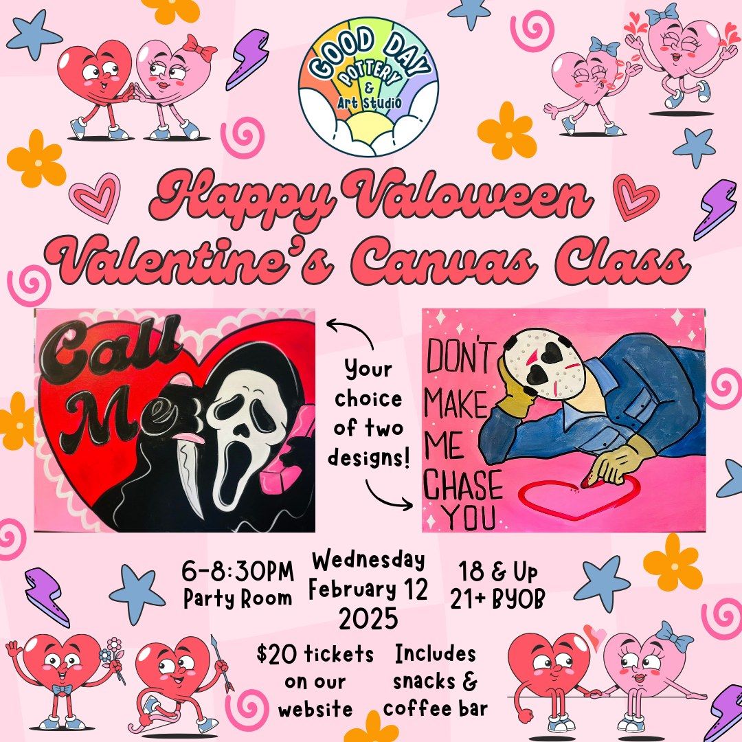 Happy Valoween - Valentine's Canvas Class