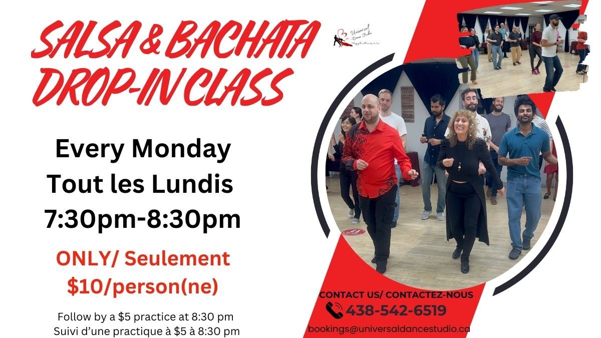 Salsa & Bachata Cours Ouvert\/ Drop-In