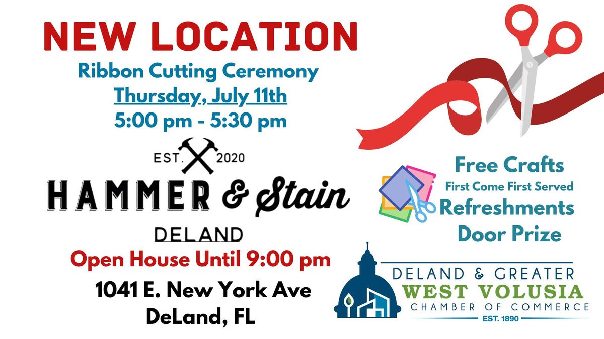 Ribbon Cutting | New Location of Hammer & Stain - DeLand