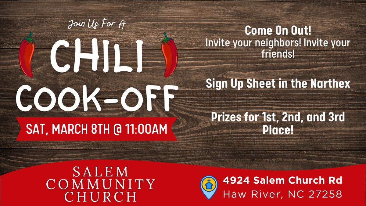 Chili Cookoff, Sponsored by our Men's Group