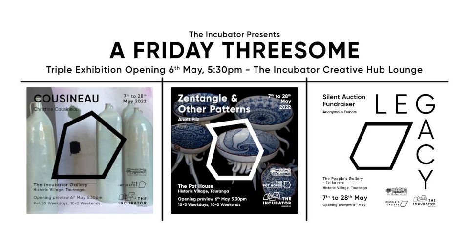 Friday Threesome - Triple Exhibition Opening - LEGACY, Anett Pilz, & COUSINEAU
