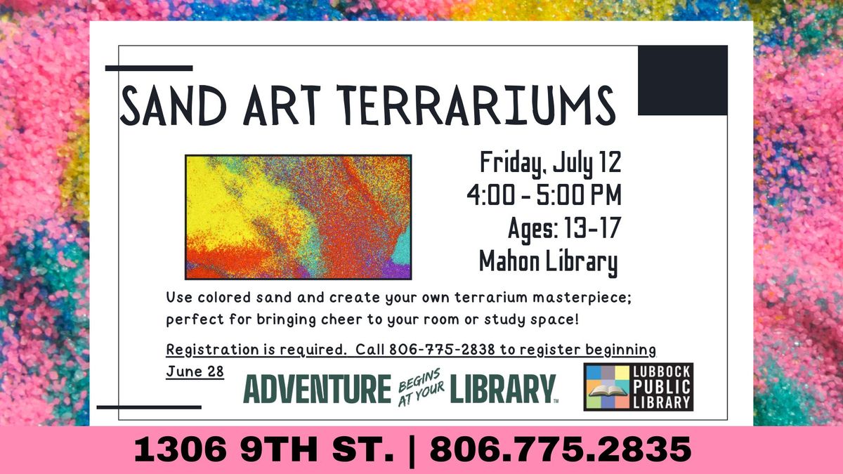 Sand Art Terrariums at Mahon Library